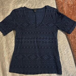 Lucky Brand embroidered v-neck top